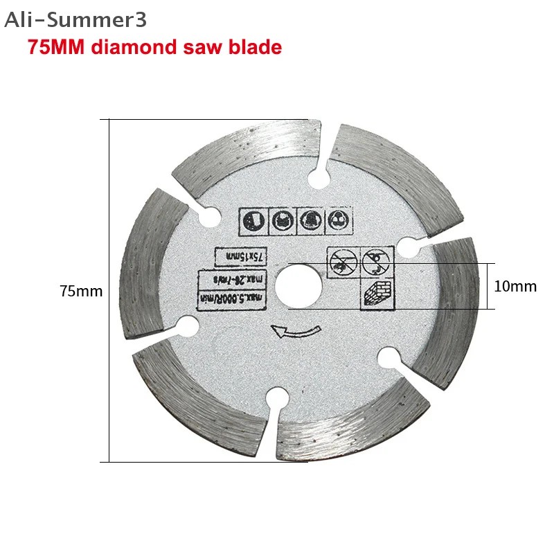 (YY) 7 قطعة 2025 جديد 75 مللي متر أسطوانة تقطيع لثقب زاوية 10 مللي متر منشار دائري شفرة ساندر الرملي أداة #1