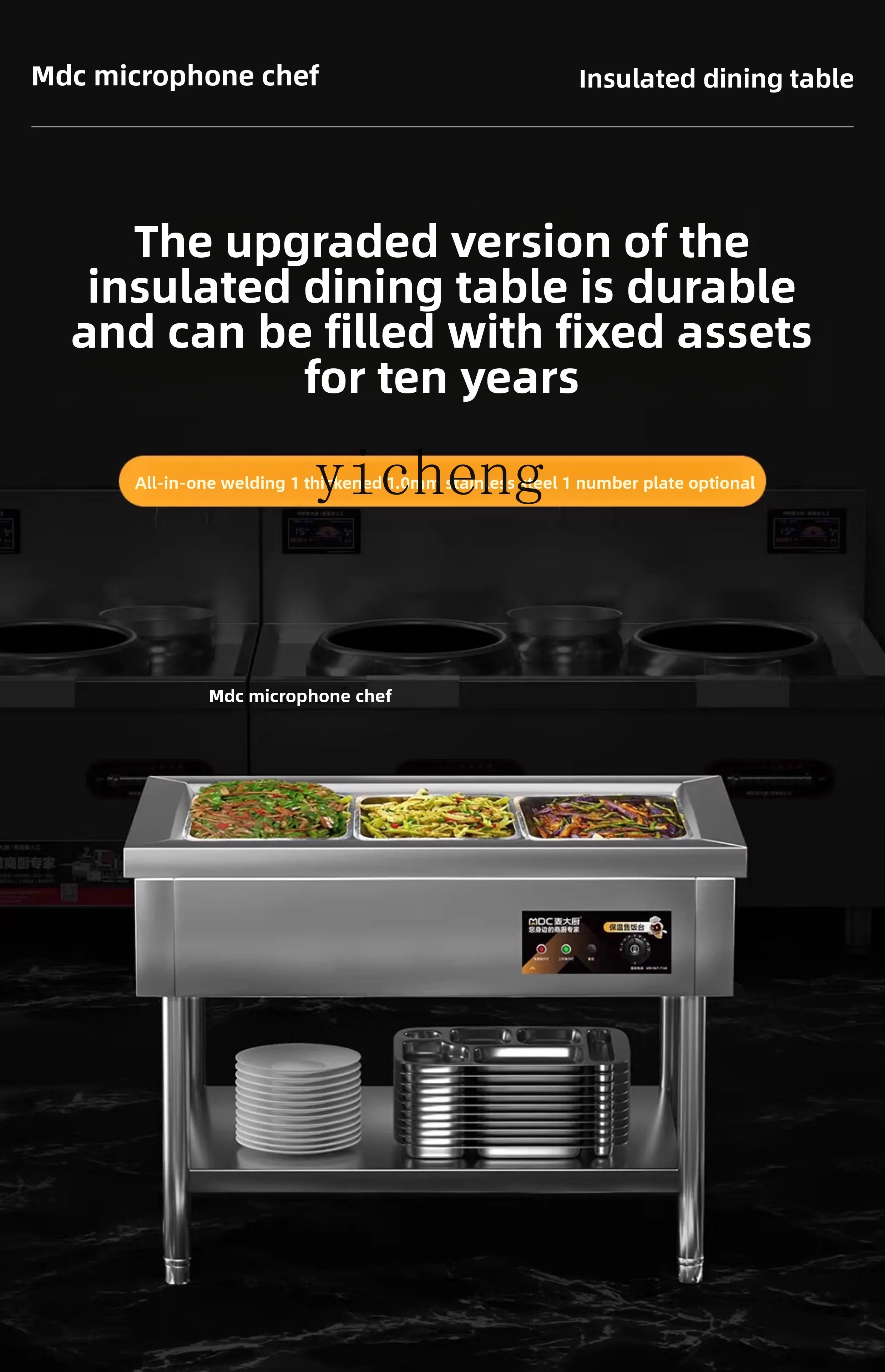 TQH tavolo isolante per fast food commerciale piccolo riscaldamento in acciaio inossidabile zuppa piscina piatto isolante camion mensa tavolo di vendita