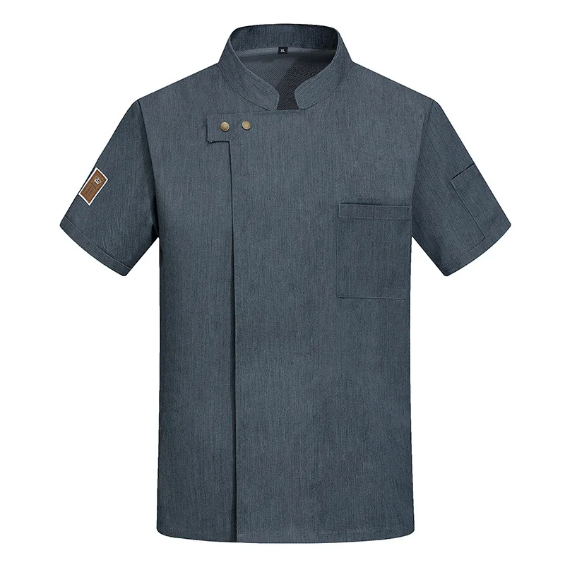 ホテルレストラン厨房作業服半袖シェフジャケットベーカリーペストリーシェフサマーホワイトキッチンコート