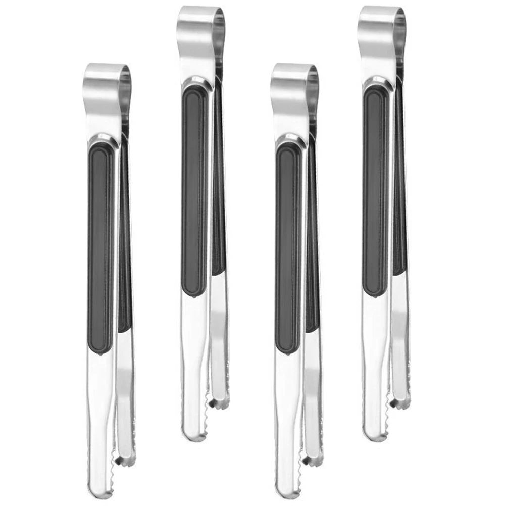 

4pcs Anti-slip BBQ Tongs 430 Stainless Steel Kitchen Tools for Steak Eggs Bread Pasta Ice grill accessory professional food