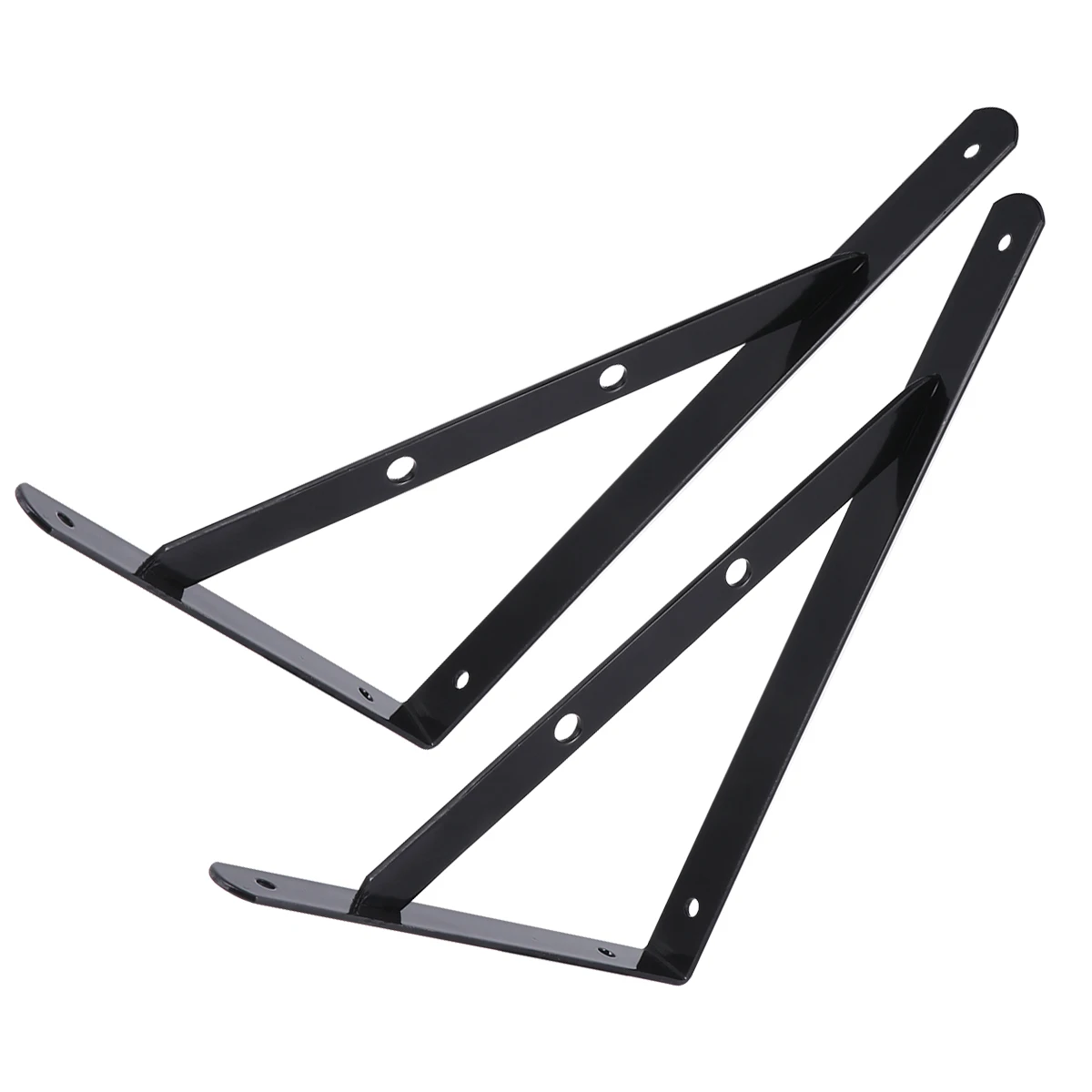 

2pcs Shelf Bracket Heavy Duty Metal Triangle Wall Storage Brackets Black Strong Bearing Durable Hardware Home Office
