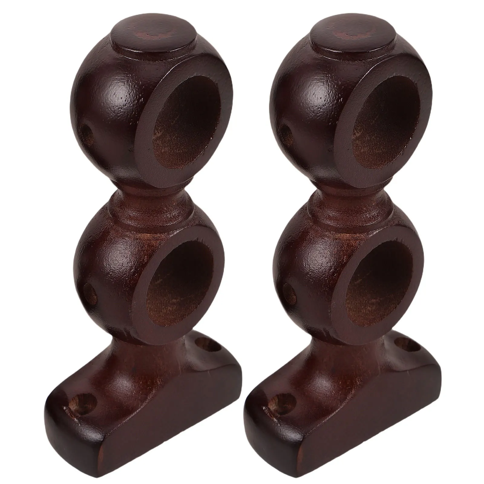 

2Pcs Wall Mounted Curtain Rod Brackets Heavy Duty Wooden Drapery Holders 28-35Mm for Bedrooms Living Rooms with Enhanced