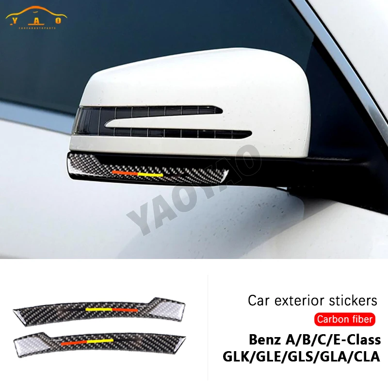 

Carbon Fiber For Mercedes Benz A/B/C/E/G/R/CLA Class Rearview Mirrors Exterior Cover Trim Strips Sticker