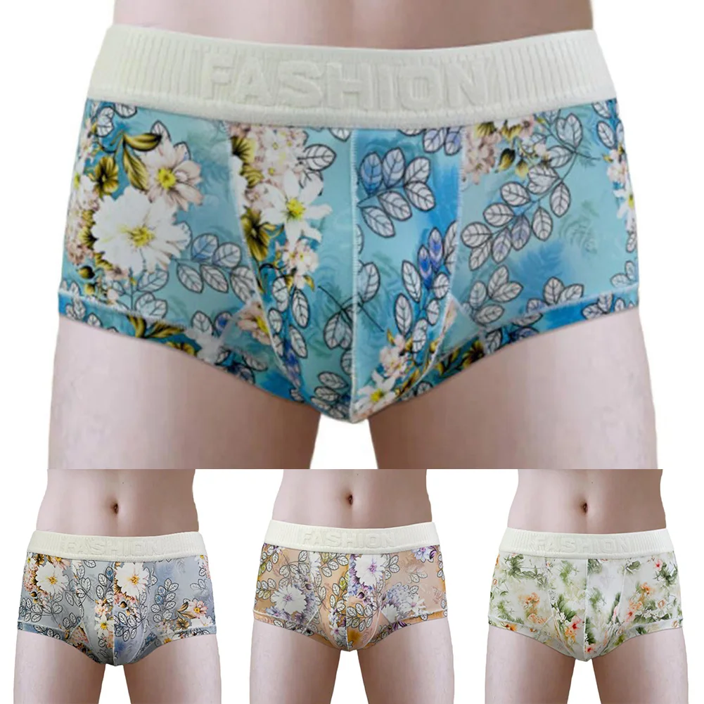 Everyday Use XL Yellow Ice Silk Boxer Briefs Sexy Pouch Underwear For Men Boxer Breathable Trunks Classic Style - Image 6