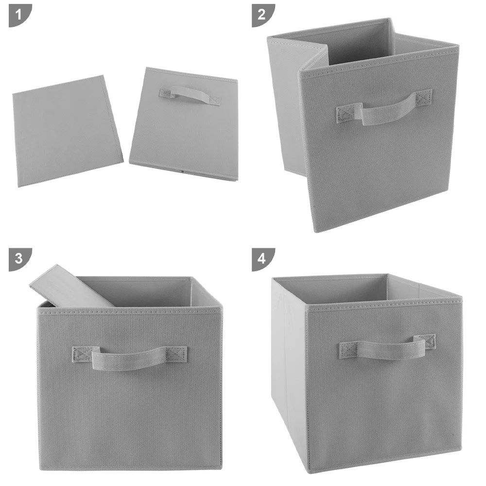 4er/8er-Set faltbare Aufbewahrungsboxen aus Stoff – Kleiderschrank-Organizer für Kleidung, Unterwäsche, Socken, Spielzeug, Kosmetik und Kleinkram – Detail 7