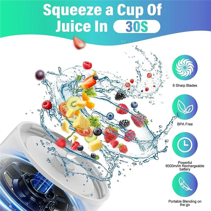 【THANKSGIVING DAY】Portable Blender 360W For Shakes Smoothies