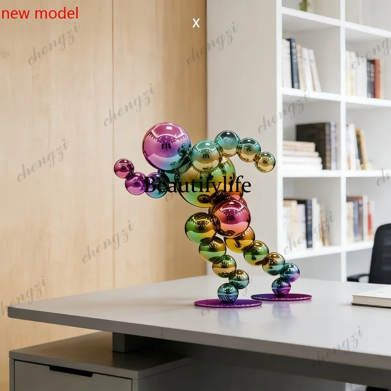 H134  Chasing dreams Stainless steel decoration， villa hotel corridor shop office home interior sculpture ornaments