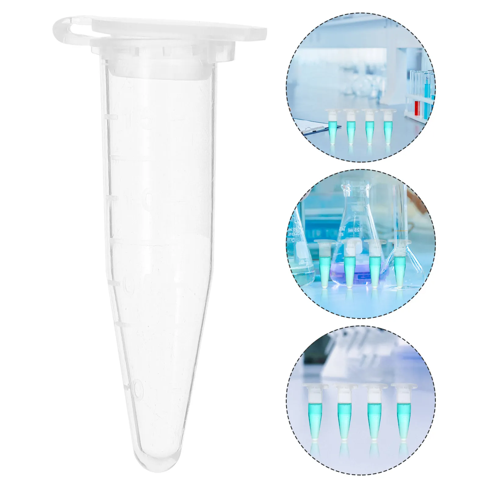 

50Pcs Graduated Conical Centrifuge Tubes 1.5ml Clear Plastic Lab Test Vials for Sample Storage Centrifugation Mixing Small Tube
