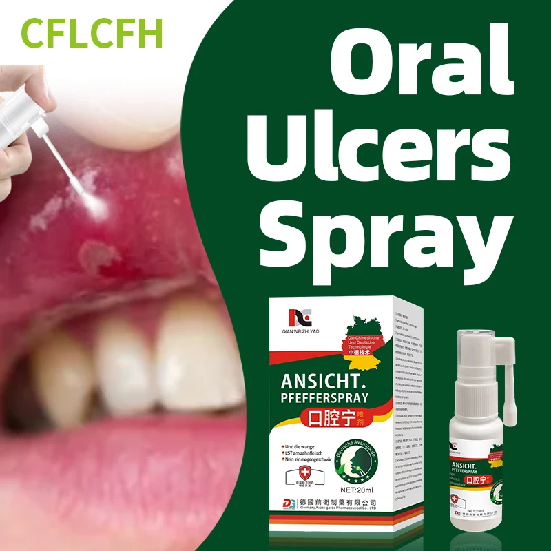 

Mouth Ulcer Treatment Herbal Spray Oral Ulcers Freshner Antibaterial Clean Medicine Canker Sores Relief German Secret Recipe