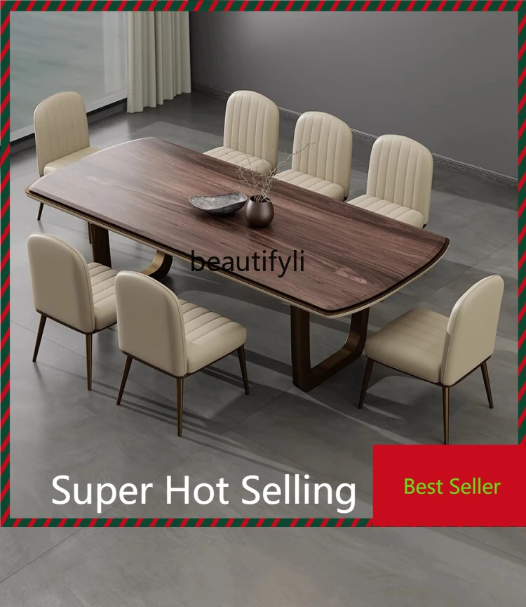 

G1218 G1218 Ashwood long dining table large flat dining room furniture large board table North American black walnut solid wood