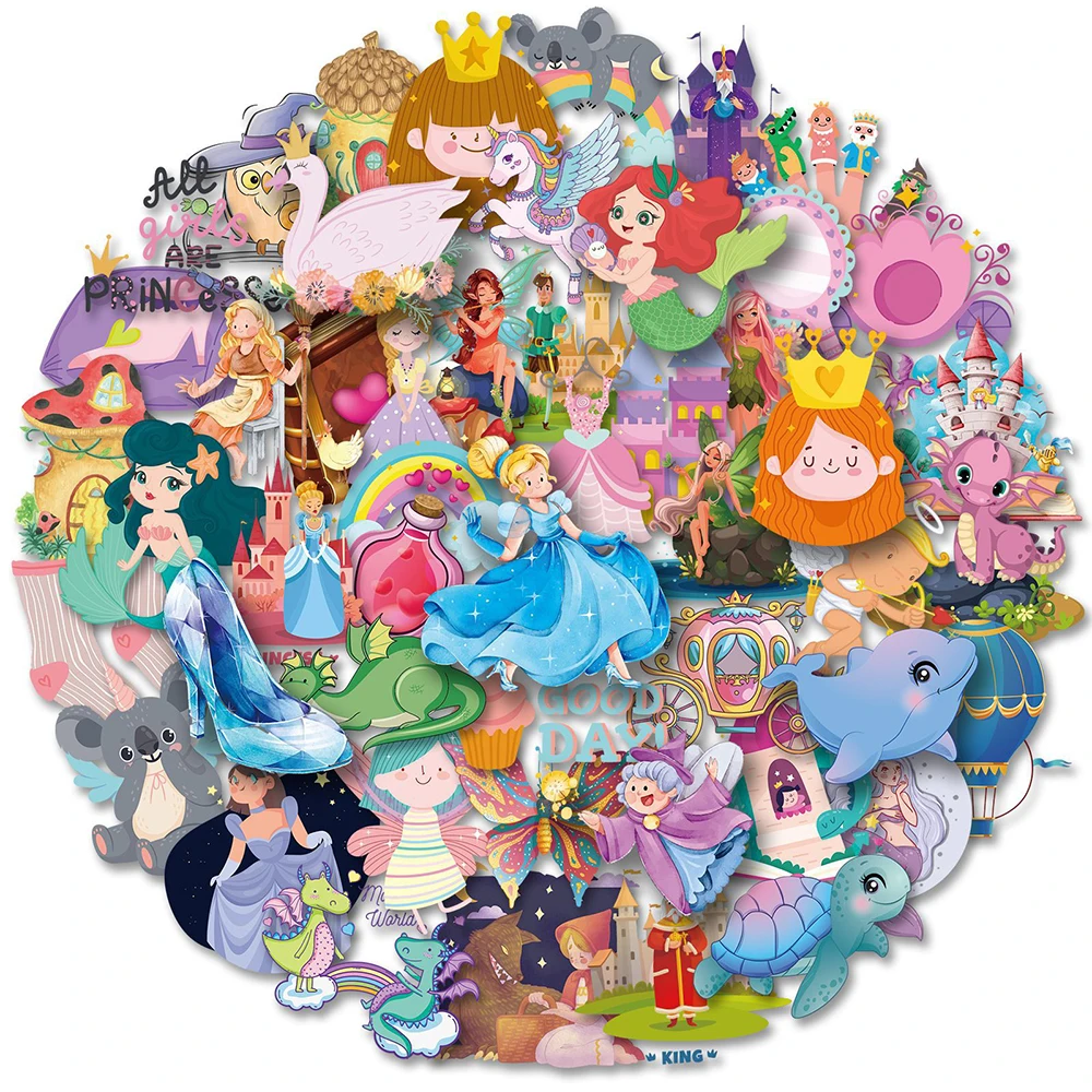 

10/30/50pcs Mix Disney Cute Princess Cartoon Stickers Aesthetic Decal Laptop Phone Luggage Scrapbook Waterproof Sticker Kid Toy