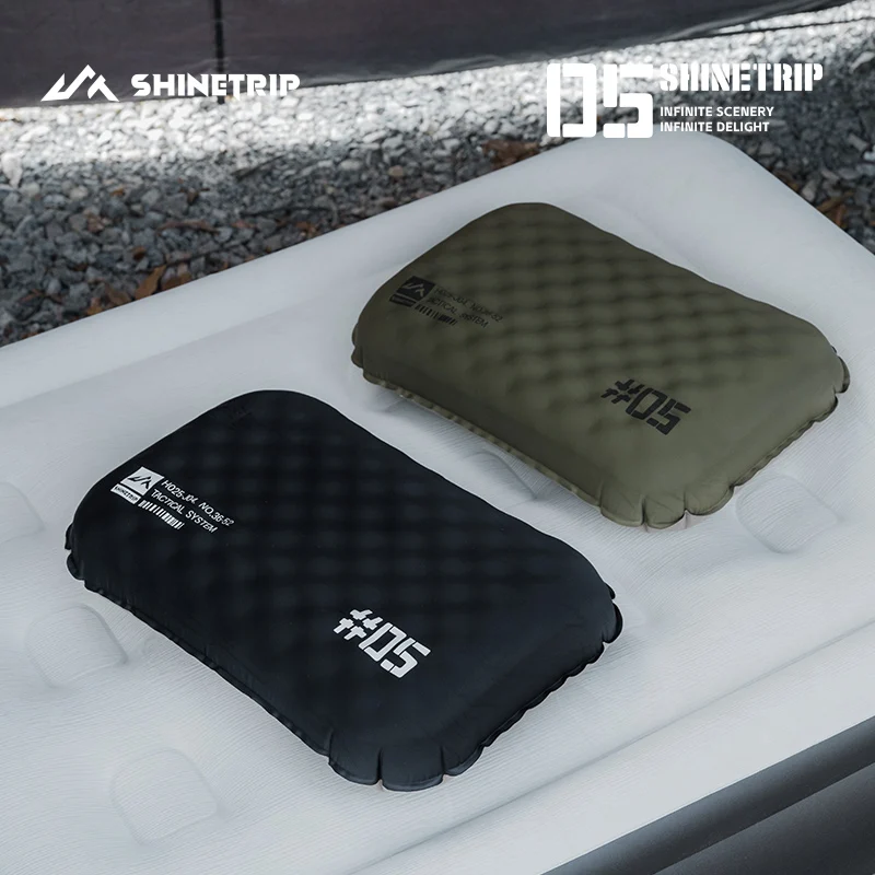 ShineTrip التخييم وسادة قابلة للنفخ خفيفة التخييم النوم وسادة هوائية قابلة للطي المحمولة وسادة الراحة مع حقيبة التخزين