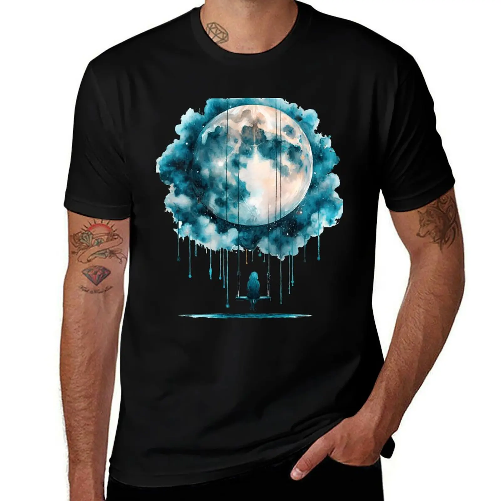 Enjoying the Moonlight T-Shirt sweat plus sizes korean fashion mens graphic t-shirts pack