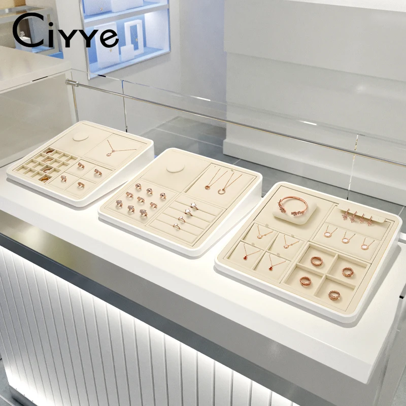 

Подставка-органайзер Ciyye Premium для демонстрации ювелирных изделий: поднос из микрофибры для колец, серег, ожерелий, часов, бриллиантов и других украшений