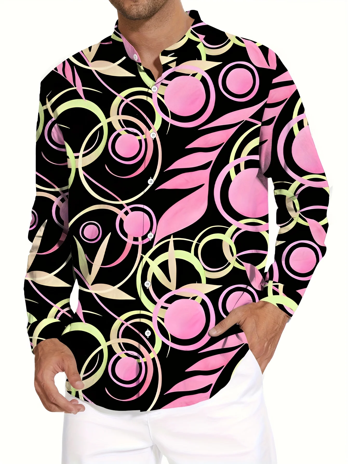Men's spring and autumn casual long sleeve shirt handsome fashion and versatile new men's top