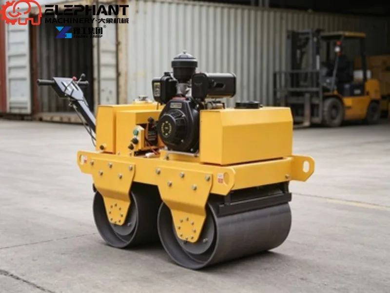 Easy Operate Mini Double Drum Roller, 25KN Strong Exciting Force Vibratory Compactor For Foundation Compaction