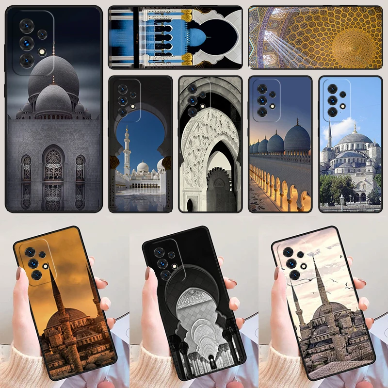 Arabic Muslim Mosque Building case For Samsung Galaxy A42 A31 A40 A51 A71 A32 A80 A91 A52 A72 A73 A20e A50 A70 A11 A12 Cover