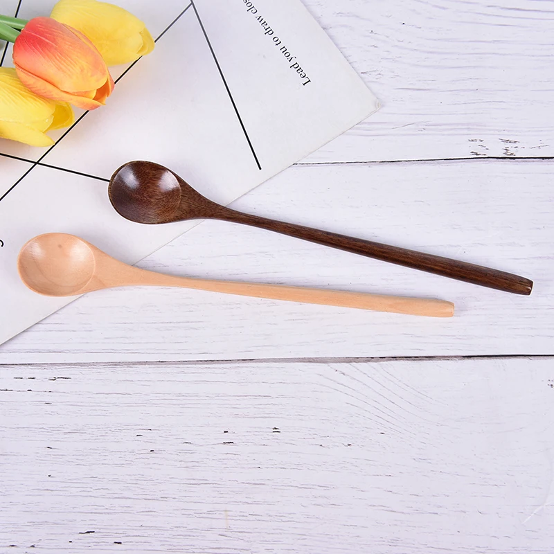 Wooden Spoon Bamboo Soup Teaspoon Catering Kids Spoon Kitchenware For Rice Soup Kitchen Cooking Utensil Tool