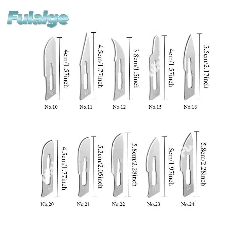 100PCS/Box Disposable Sterile Surgical Blades Scalpel Kit for Dental & Medical Procedures