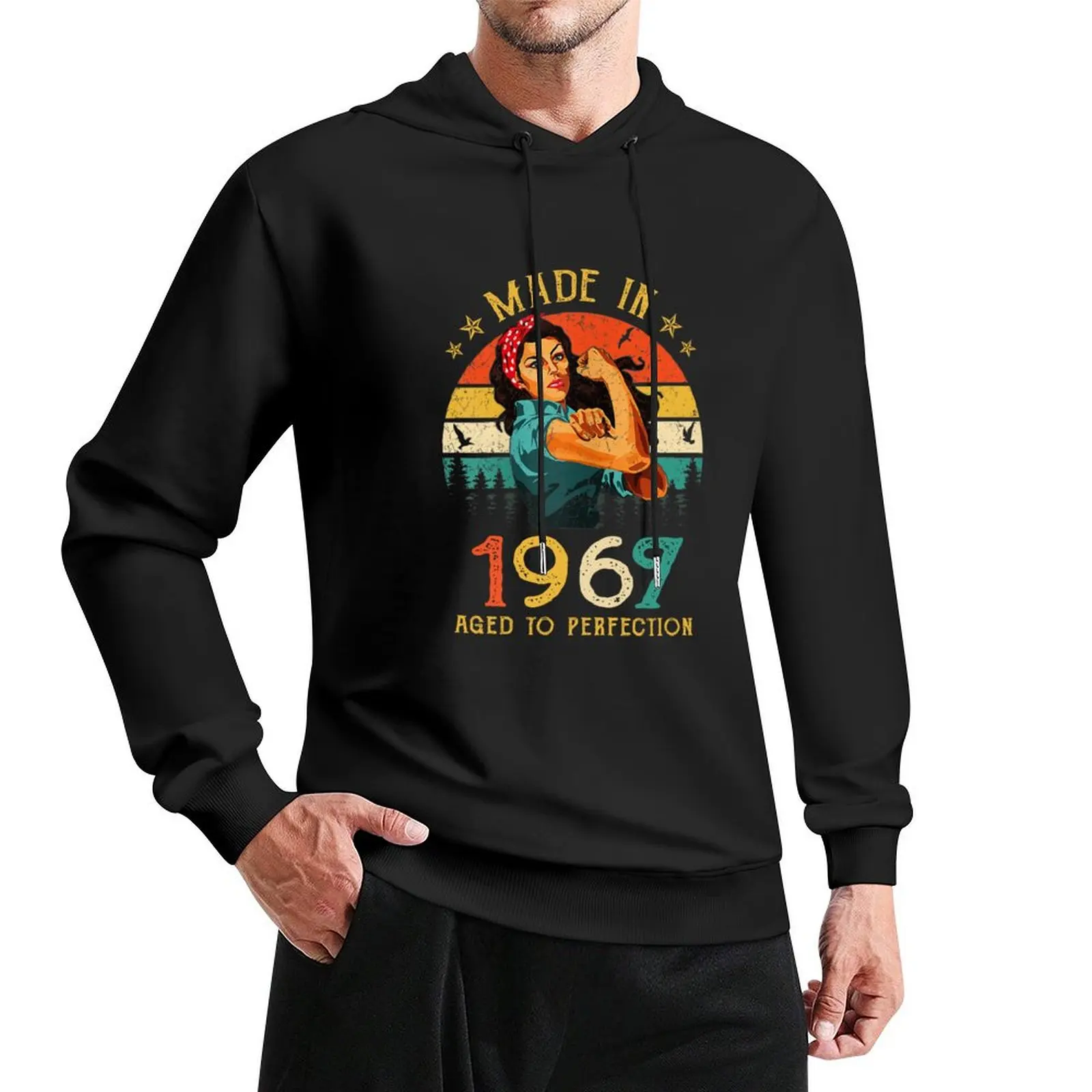 Vintage made in 1967 Aged to perfection Pullover Hoodie korean style clothes men's clothes autumn hoodie