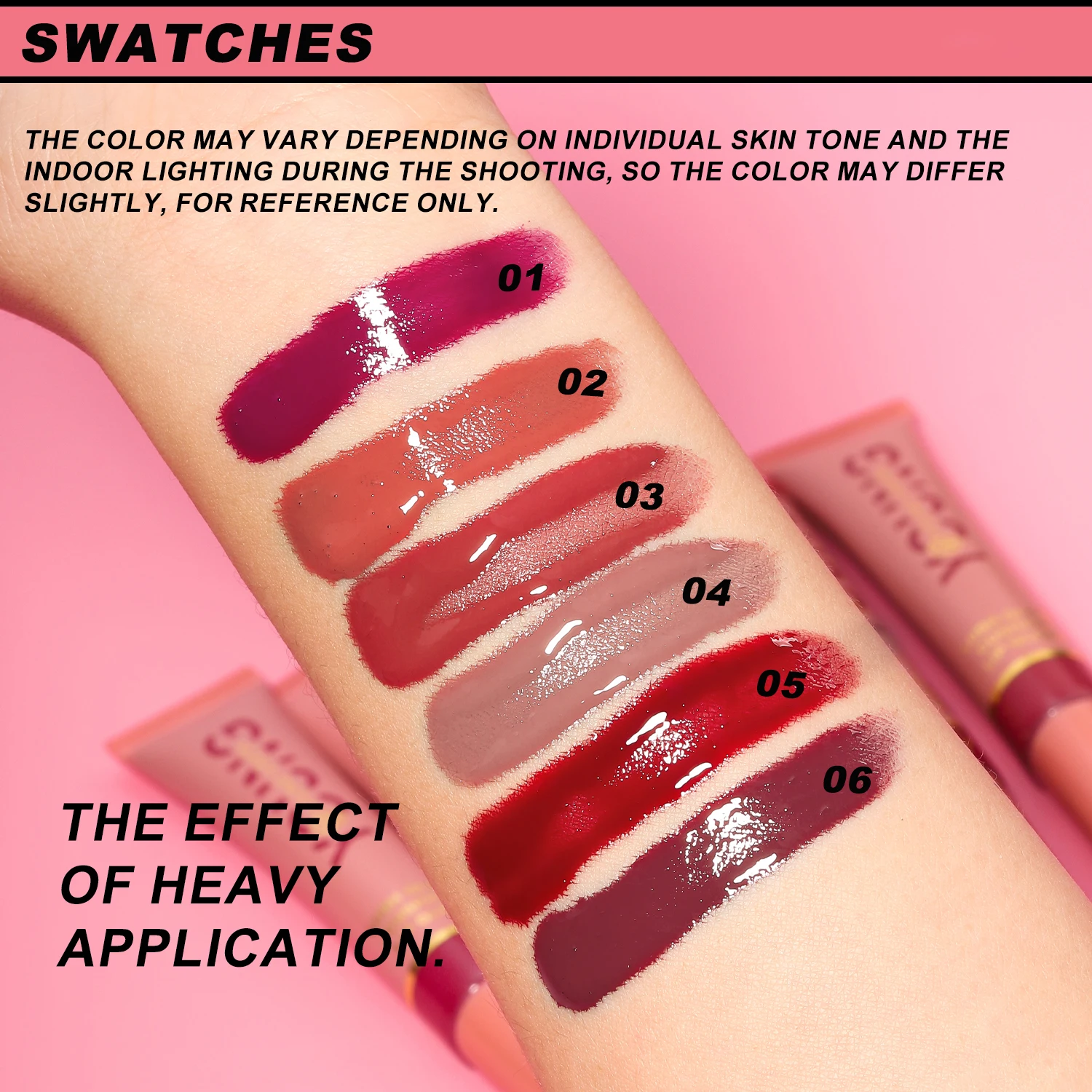 6 Farben Liquid Glow Lipgloss Flüssiger Lippenstift Feuchtigkeitsspendende Feuchtigkeit Plüschbürstenkopf Squeeze Lipgloss Lippenglasur