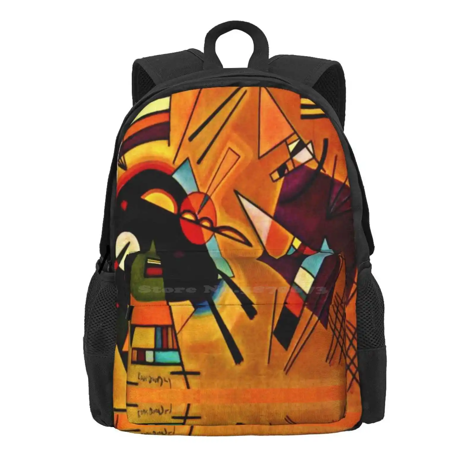 Wassily Kandinsky 'Black And Violet' | Kandinsky Abstract Cubism Hot Sale Schoolbag Backpack Fashion Bags Wassily Kandinsky