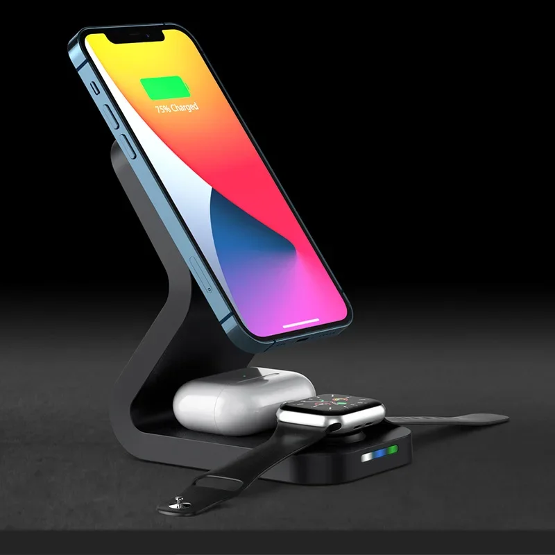 3-in-1 magnetic wireless charging 15W universal fast charging wireless charger for Watch headphones for iphone 12