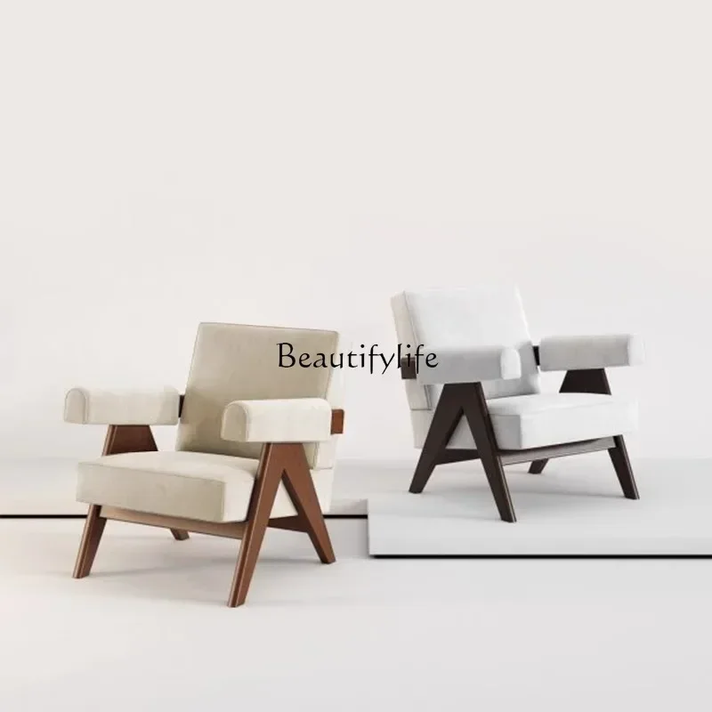 

Modern simple solid wood sofa chair Nordic negotiation room furniture