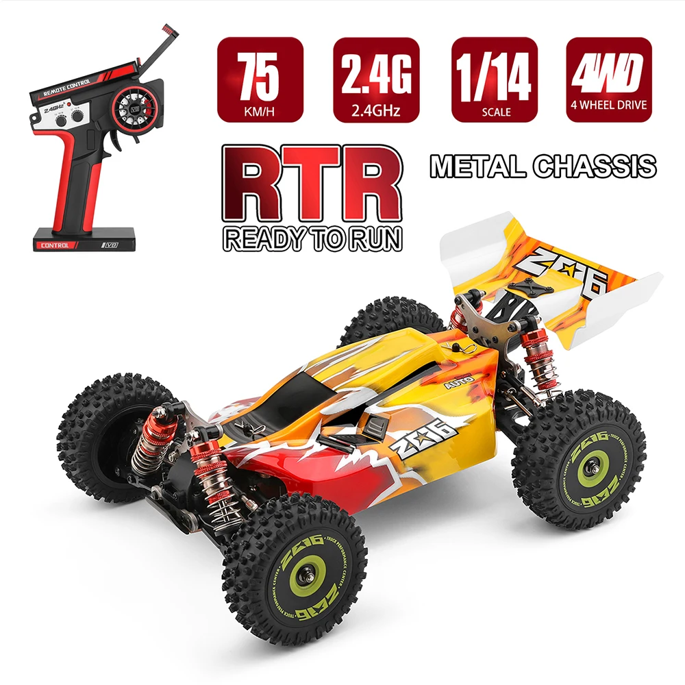 WLtoys XKS 144010 75km/h High Speed Remote Control Car Toy Off-Road Car 1/14 2.4GHz Racing Car 4WD RTR with Metal Chassis