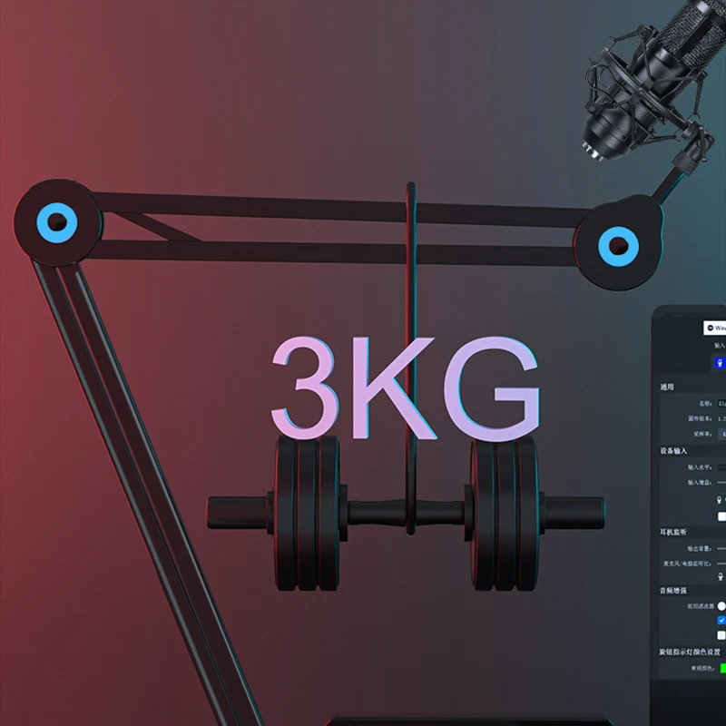Microphone Boom Arm Stand Heavy Duty Adjustable Phone Camera Mic Stands Mount For Blue Yeti Desktop Extendable Metal Bracket