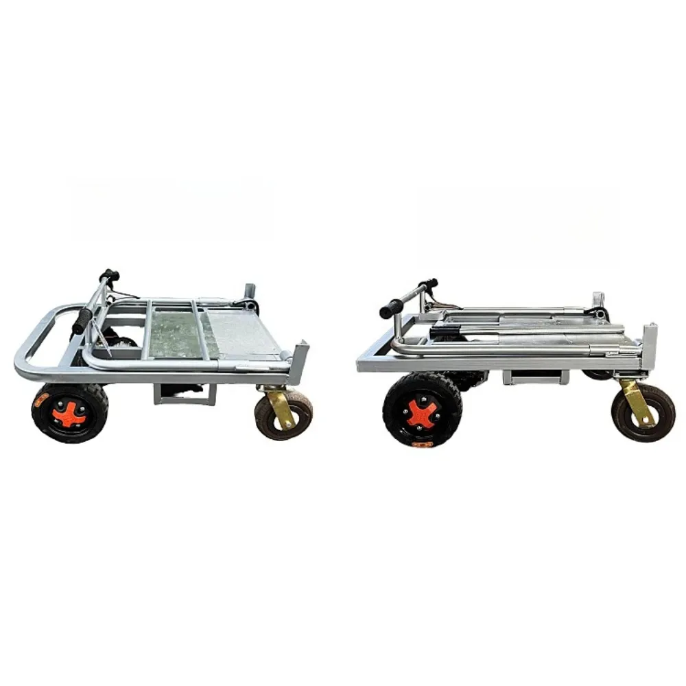 Electric flatbed trolley for pulling tiles, sand, cement transporter, decoration into the elevator, foldable trolley