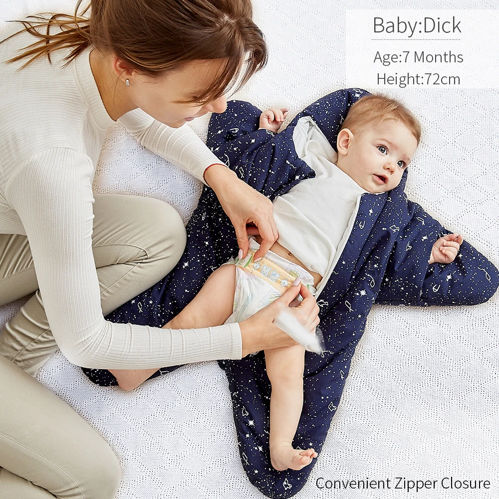 INSULAR Baby Starfish Sleeping Bags Infant Warm Sleep Sacks Kids Cotton Swaddle Blanket Separated Sleeves Legs Winter 0-8 Months