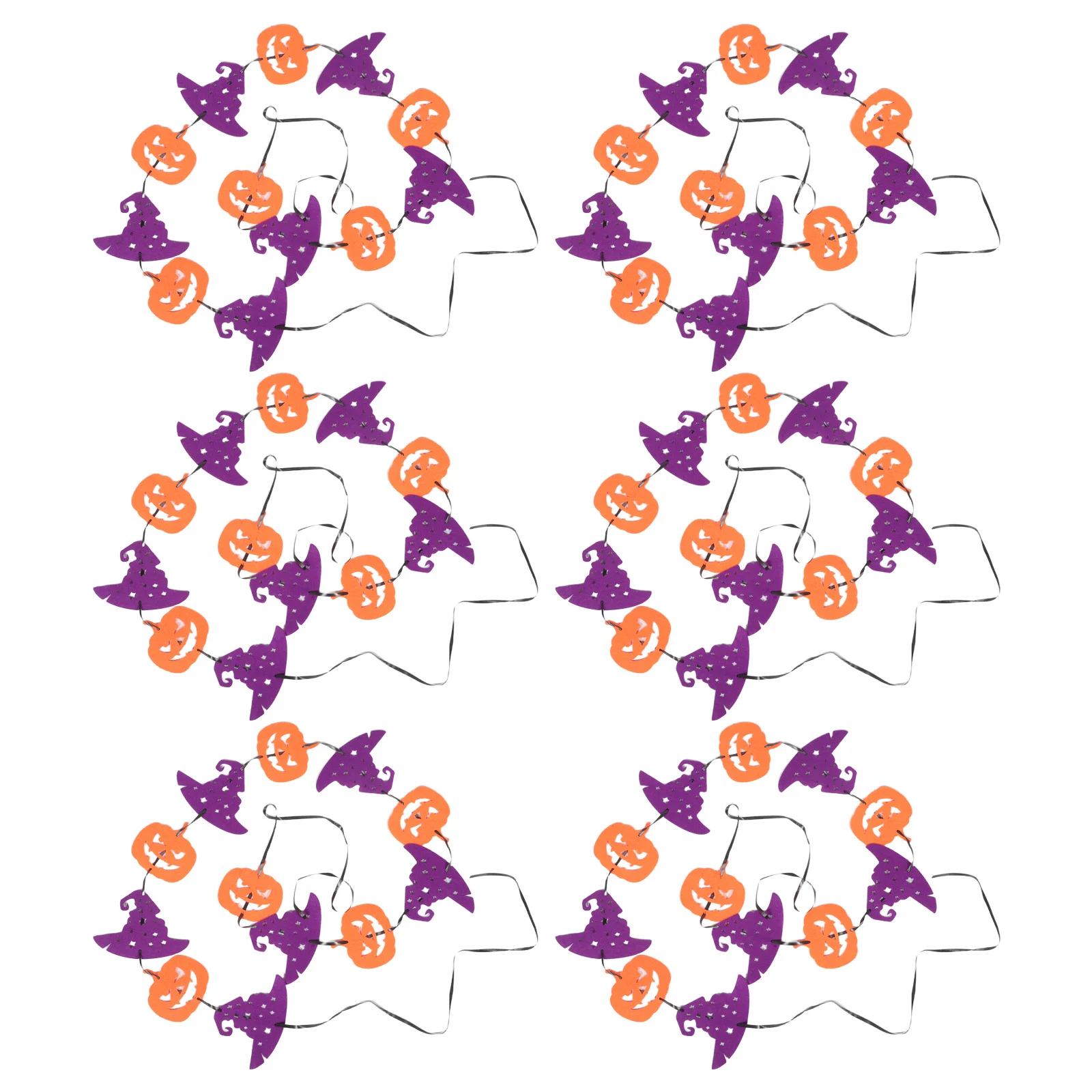 

6Pcs Halloween Pumpkin Ghost Hanging Decorations Witch Hat Garland Party Indoor Outdoor Porch Yard Wall Decor Pumpkin Garland