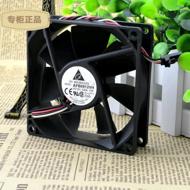 D 1PCS For Delta AFB0912VH | 92×92×25mm DC12V 0.60A 9CM 3-Pin Axial Fan
