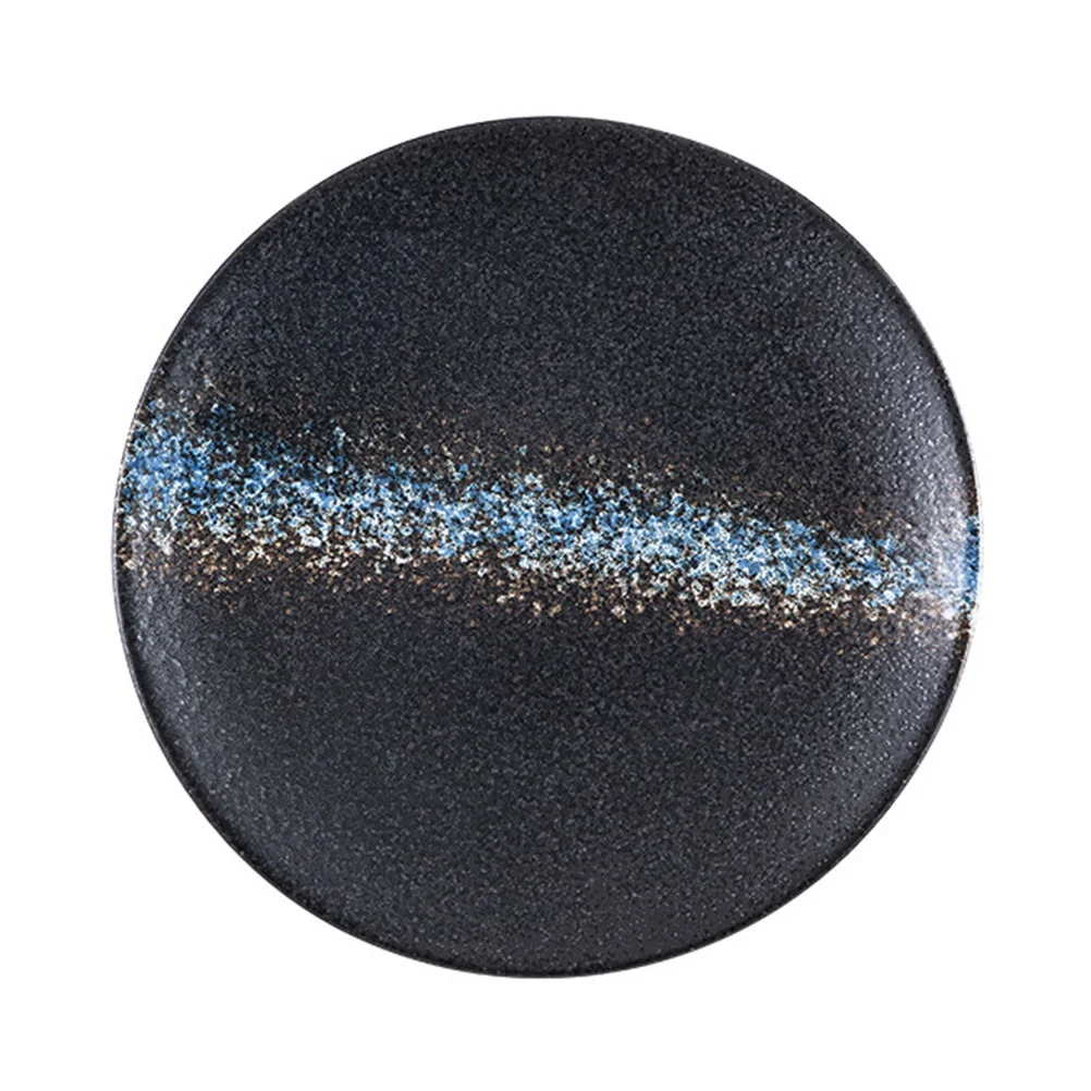 

1Pcs Sushi Platter Stylish Ceramic Japanese Round Platter for Home Family Dinner Dessert Salad Plate Dessert Tray