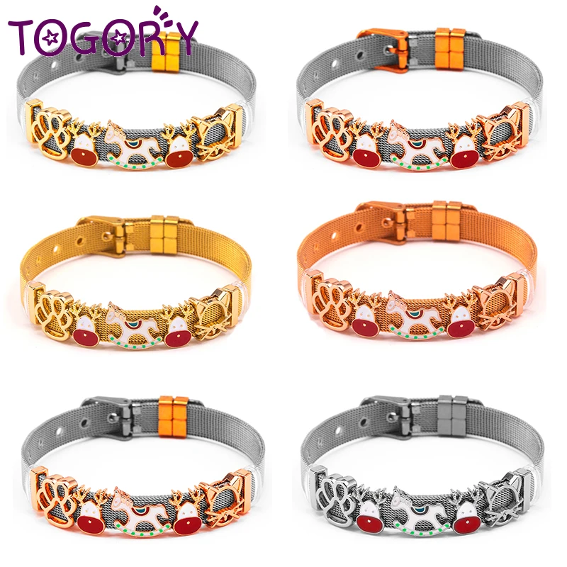 Pulseras con dijes de acero inoxidable de 10mm, correa de reloj de malla DIY, pulsera de malla, Pulseras para Mujer y hombre, regalo de joyería