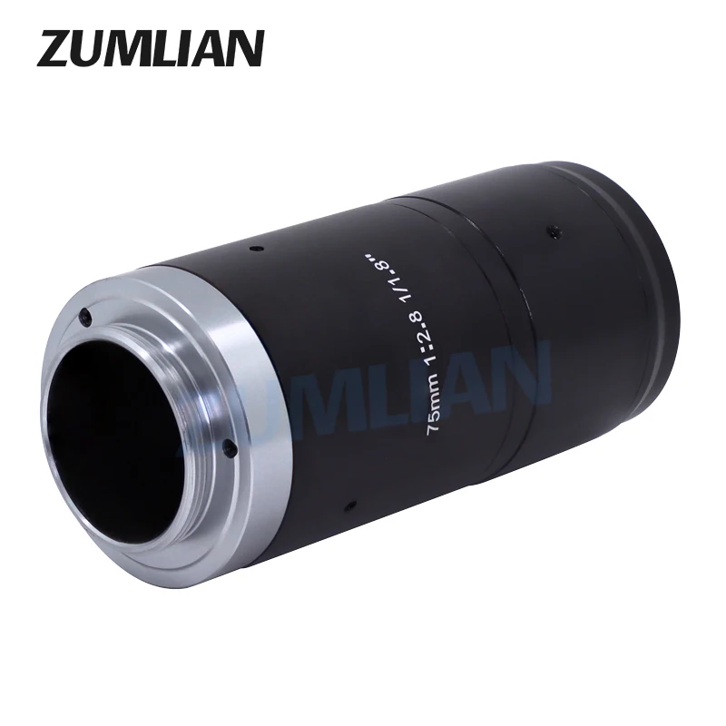 Compacte Hd Cctv Lens 5.0MP C-Mount 75Mm Lens Manual Iris Machine Vision Lens 1/1.8 "F2.8, Handmatige Focus Industriële Camera Lens Fa