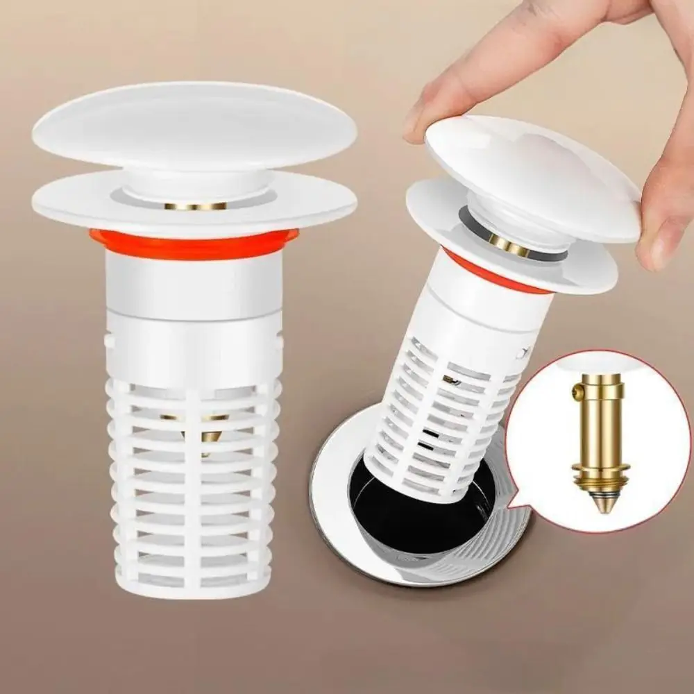 

Durable Rust-Proof Pop-up Drain Filter Anti-Clogging Bounce Core Bathtub Stopper Universal Press Type Shower Plug Bathroom Tool