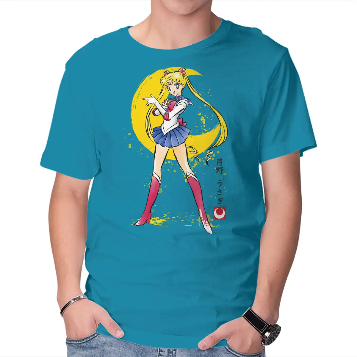 

Moon Sumi-e Anime Graphic T-shirts for Men Clothing Women Short Sleeve Tees New Arrivals Unisex Summer