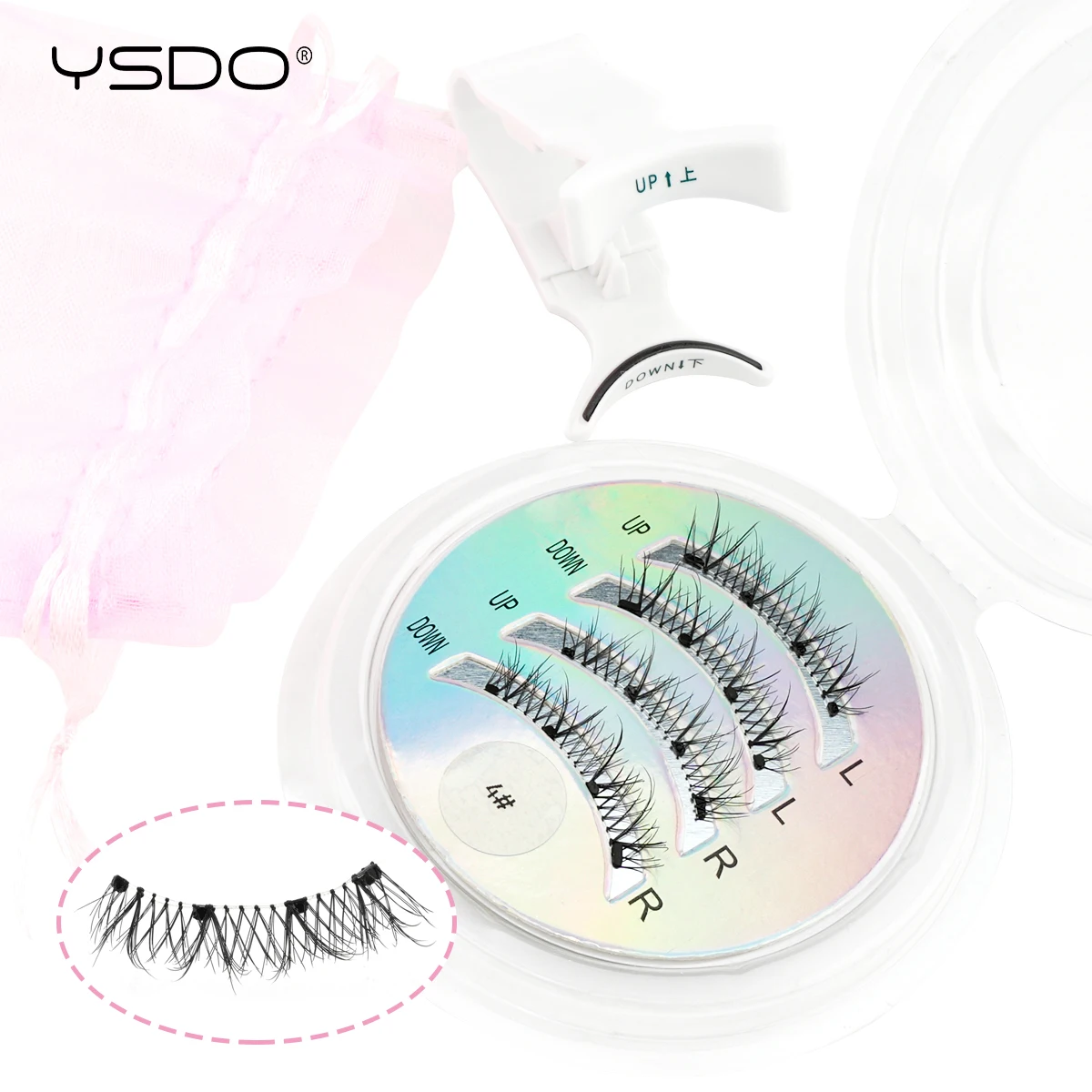 YSDO رموش مغناطيسية ناعمة قابلة لإعادة الاستخدام رموش صناعية قصيرة ثلاثية الأبعاد مع قضيب رموش مغناطيسية خالية من الغراء رموش بالمنك الصناعي الطبيعي #1