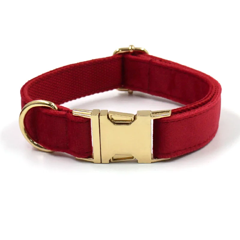 Set arnés y collar personalizado para perros de terciopelo lazo_voghion.com