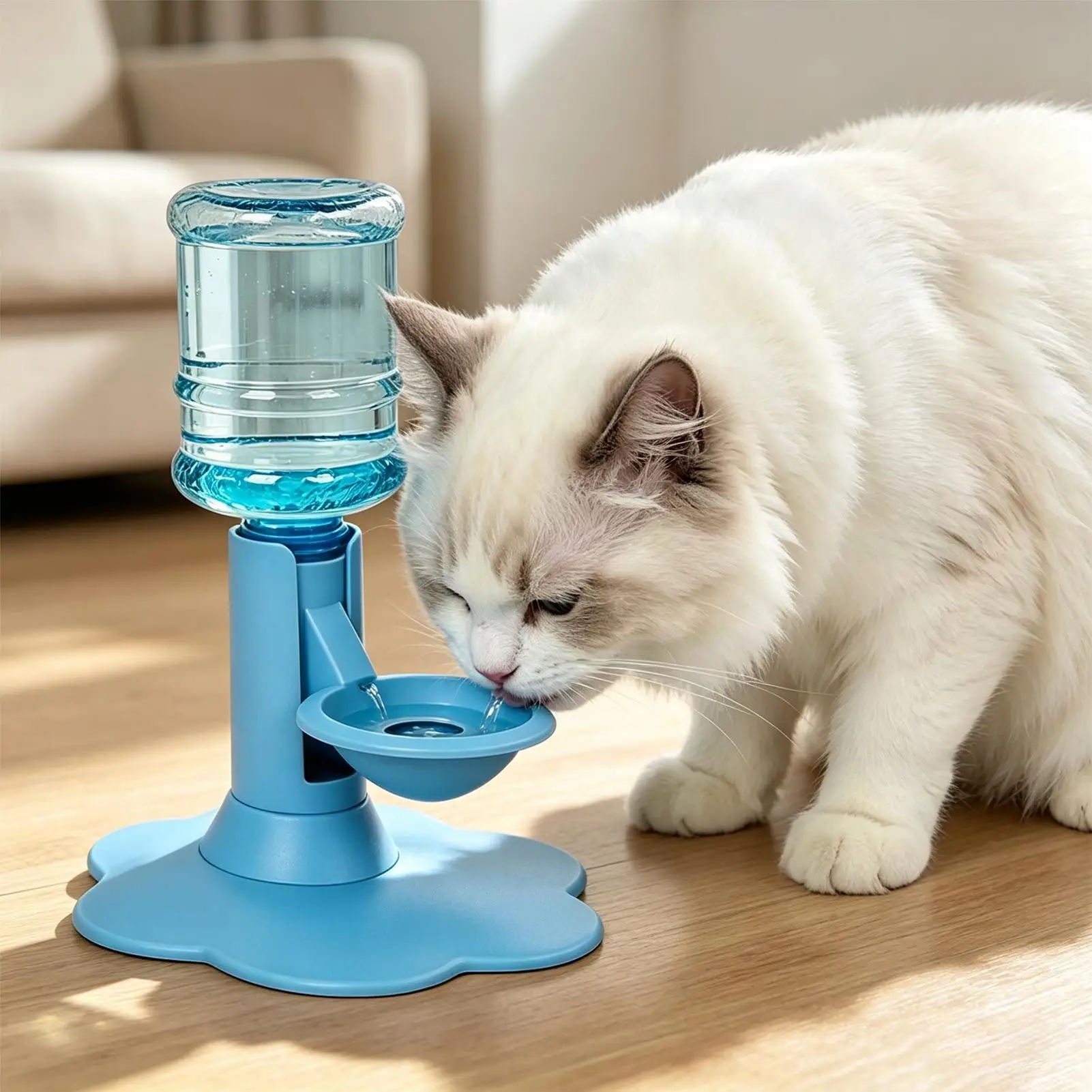 Automatischer Trinkbrunnen für Haustiere mit Ständer – Selbstfüllende Wasserstation für Katzen, ideal für Reisen, Garten und Wohnzimmer