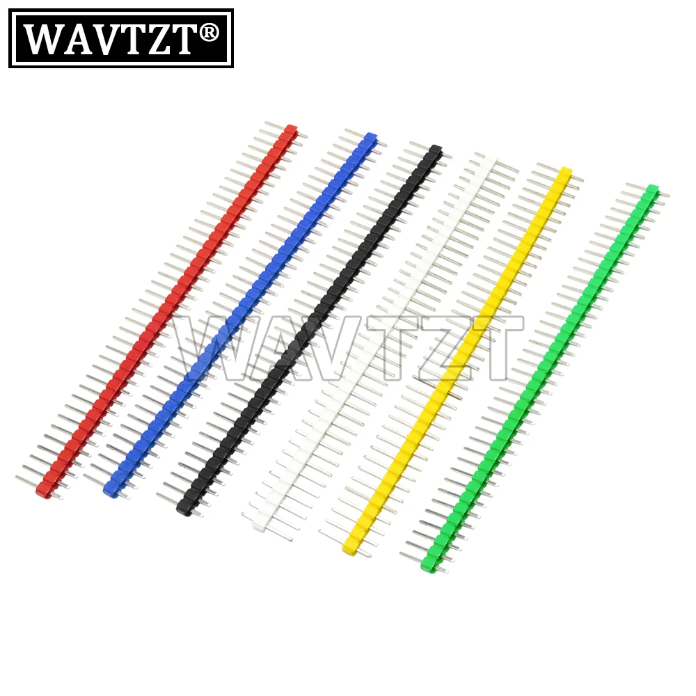 10pcs 1x40 Pin 2.54 blue/yellow/red/black/white/green Round Header connector Single inline row Spacing 2.54needle seat