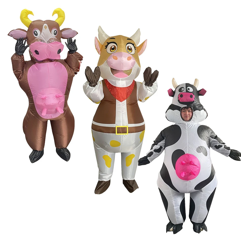 

Cow Inflatable suit Halloween Christmas Cosplay Animal Walking Cartoon Doll Prop Costume Stage Performance Props funny Mascot