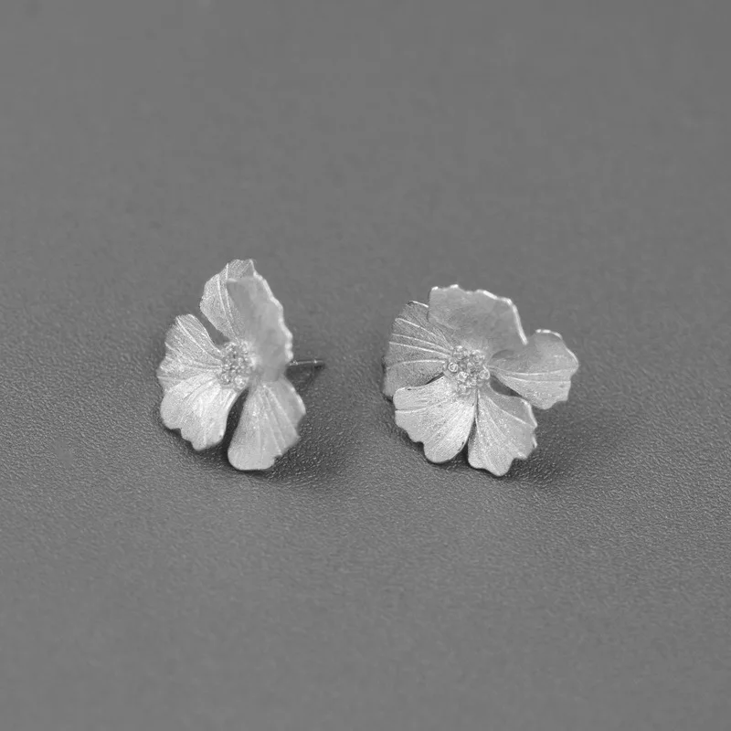 Amxiu Original Design: Midsummer Night's Dream, Copper Alloy French-Style High-End Peony Flower Earrings, Niche Stud Earrings