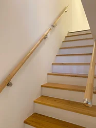 Contracted Style Natural Oak Wood Wall Mounted Staircase Handrail For Indoor Corridor,Villas Decor Anti Slip Stair Railings