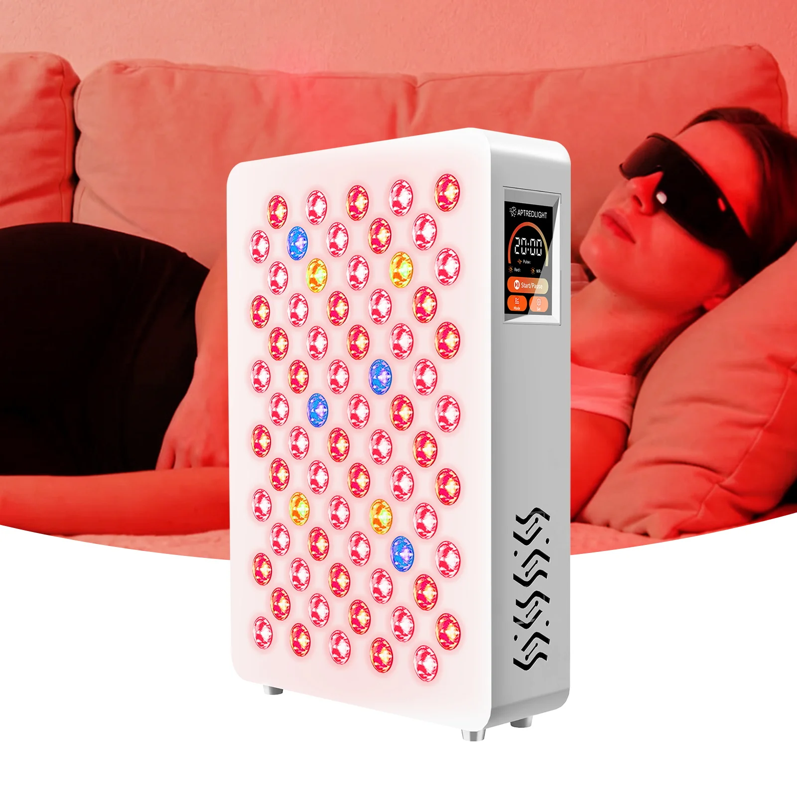 Portable Face Led Light Therapy Lamp  480/590/810/850/1060nm Desktop Red Light Therapy Panel Device