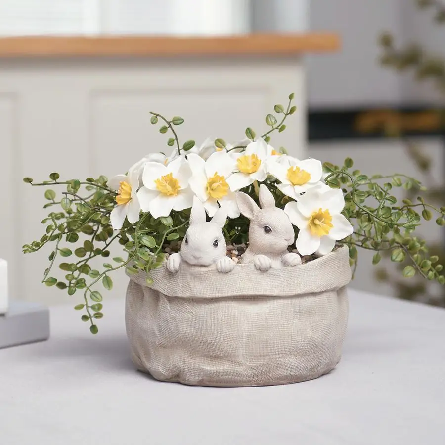 

House Studio Spring Bunny Flower Pot EasterDecor Decorative Garden Pots CactusSucculents Bunny Flower Pots Indoor Outdoor Plant