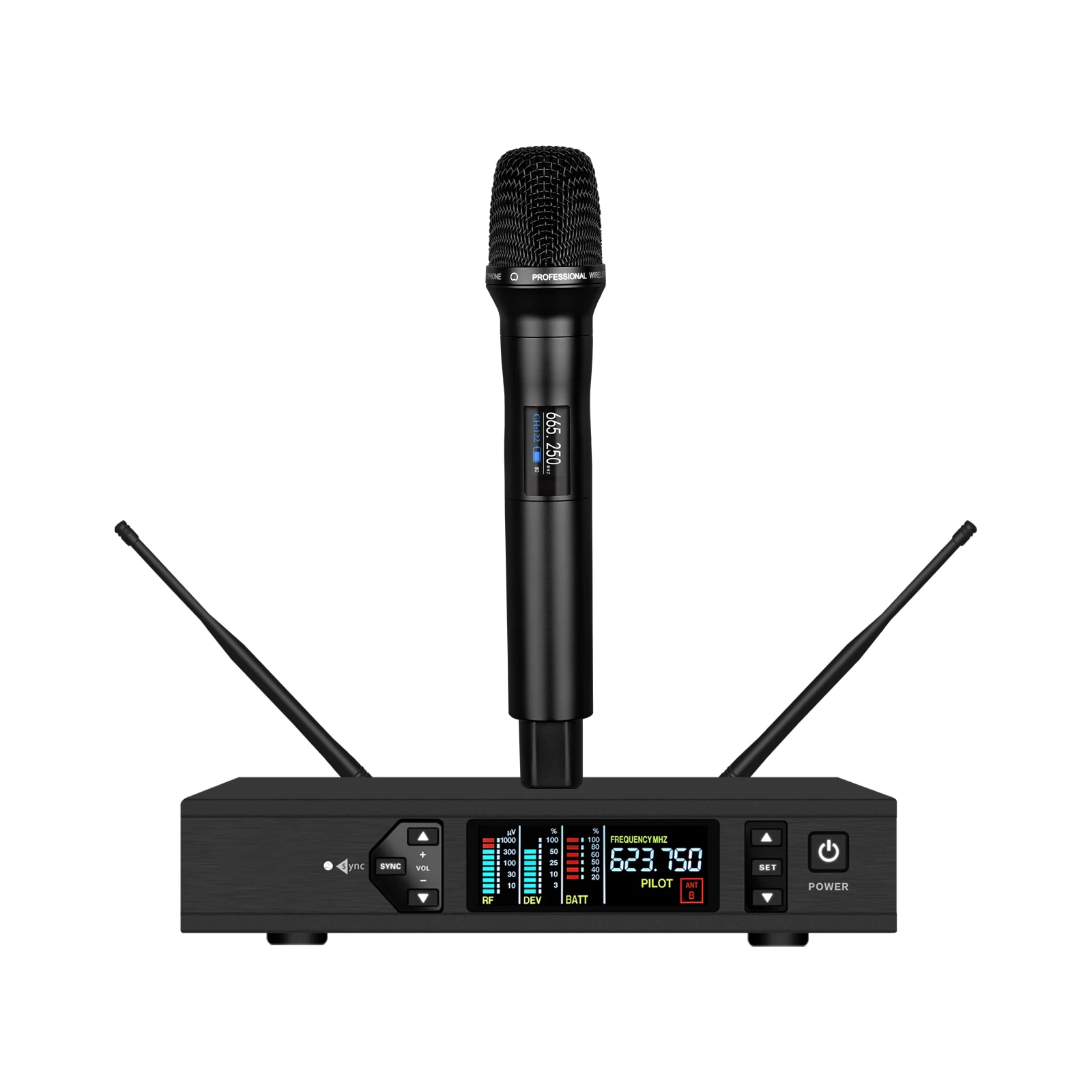 Professional Lavalie Handheld Microphone with XLR Connector UHF Wireless True Diversity for Stage Performance Conference Use