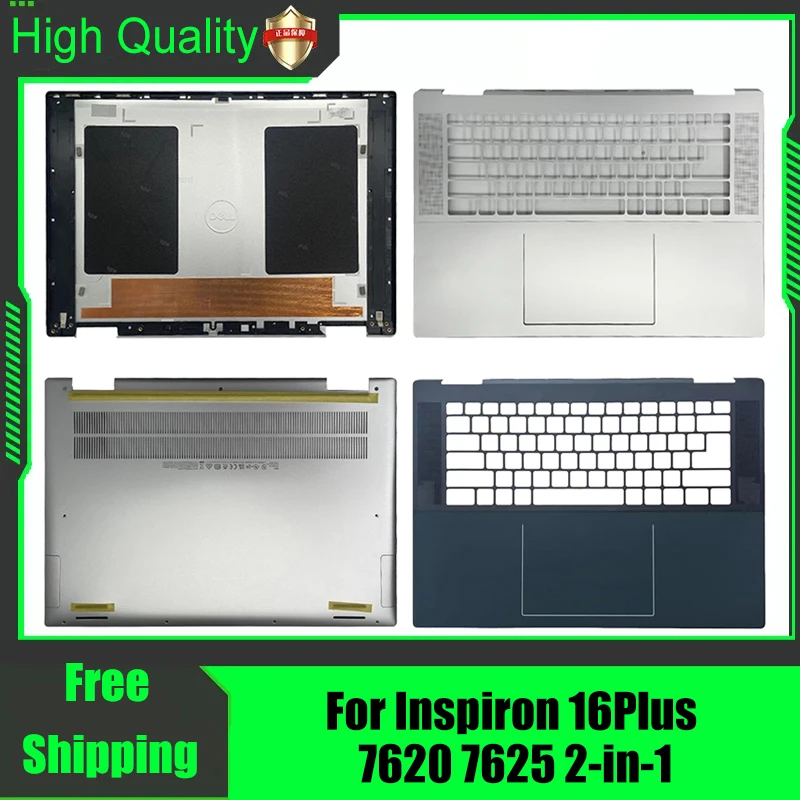 Para Dell Inspiron 16Plus 7620 7625 2 en 1 tapa trasera para portátil cubierta superior reposamanos carcasa inferior superior carcasa plateada azul